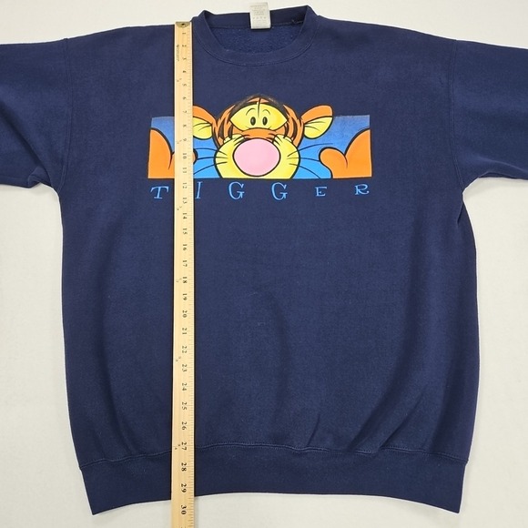 Vintage The Disney Store Tigger XXL Navy Blue‎ Crewneck Sweatshirt Pooh USA - Picture 6 of 7